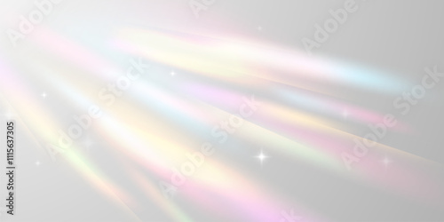 Light effect and zigzag ribbon falling from above on a beam of light, tinsel vector