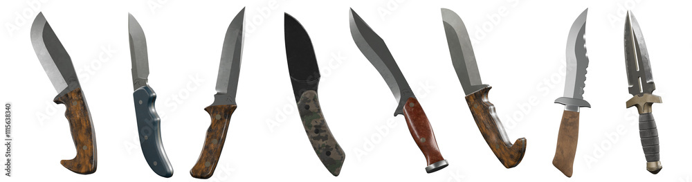 Obraz premium Survival, Hunting and Split Blade Knives