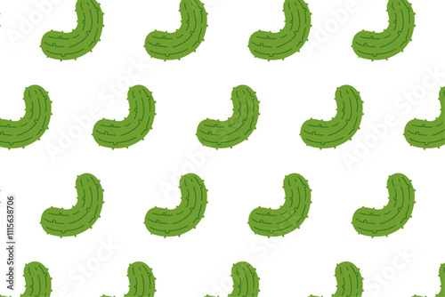 cucumber vegetable pattern on white background. green pickles flat vector seamless pattern background. pickled cucumber seamless pattern. seamless pattern of pickled homemade cucumber background