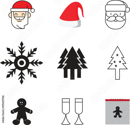 Christmas icons set vector