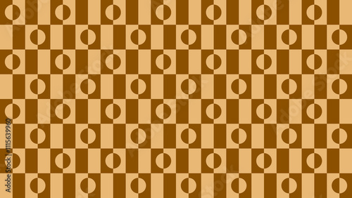 Groovy beige pattern with shapes