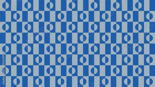 Groovy blue pattern with shapes