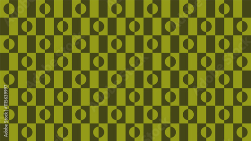 Groovy kaki pattern with shapes
