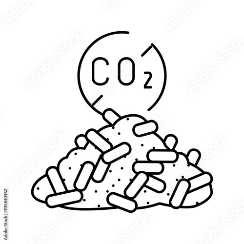carbon neutral wood pellets line icon vector. carbon neutral wood pellets sign. isolated contour symbol black illustration