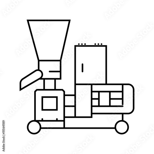pellet mill wood pellets line icon vector. pellet mill wood pellets sign. isolated contour symbol black illustration