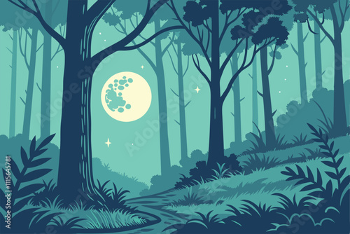 Illustrator Artwork of landscape and paysage nature and mountain and sky, clouds, lakes with nice view 