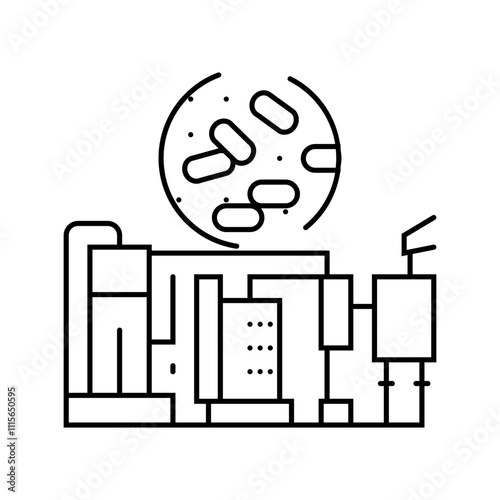production wood pellets line icon vector. production wood pellets sign. isolated contour symbol black illustration