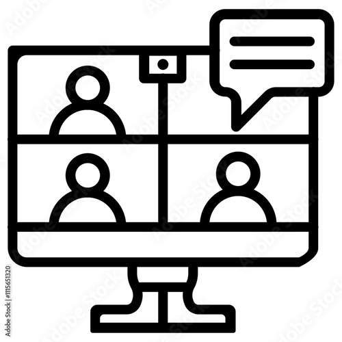 Online Meeting Vector Icon Can be Used For Home Based Business