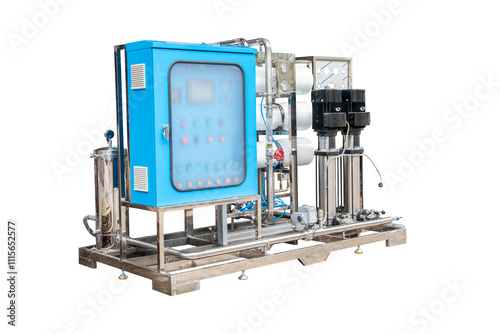 Reverse osmosis membrane system of water plant make up drinking water or soft water for industrial cooling system.Reverse osmosis purification plant for water drinking system or RO