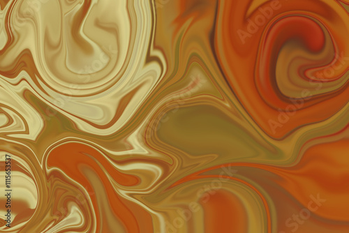 Abstract background of brown and orange color from twirling waves. Background for design. Marble ink colorful. Can be used for background or wallpaper. Good for design or logo background or backdrop.