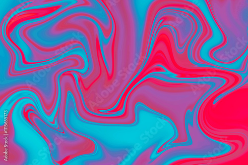 Abstract background of pink and blue color from twirling waves. Background for design. Marble ink colorful. Can be used for background or wallpaper. Good for design or logo background or backdrop.