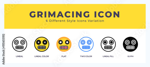 Grimacing symbol. logo. icon vector illustration.