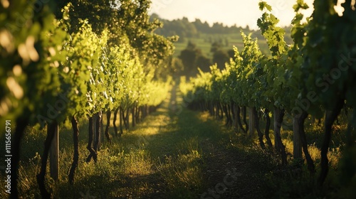 A Lush Vineyard in the Italian Countryside