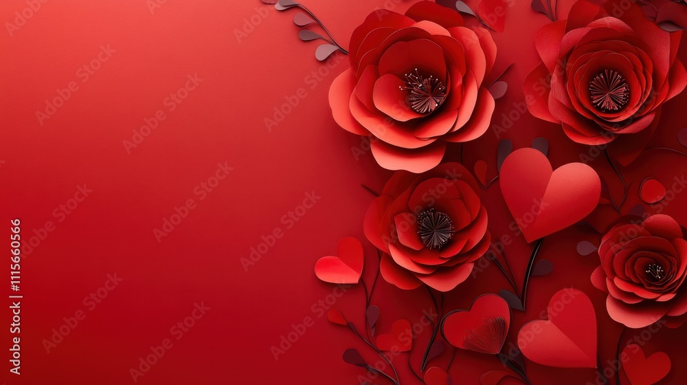 The Red Roses and Hearts The Red Roses and Hearts