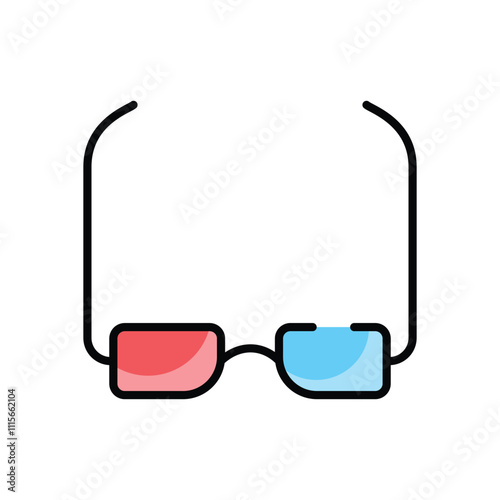 3D Glasses vector icon