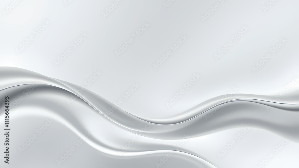 Obraz premium Abstract white background with smooth curve lines. Modern futuristic white and gray gradient curve shape texture. Elegant clean pattern. Suit for poster, template, website, Generative AI