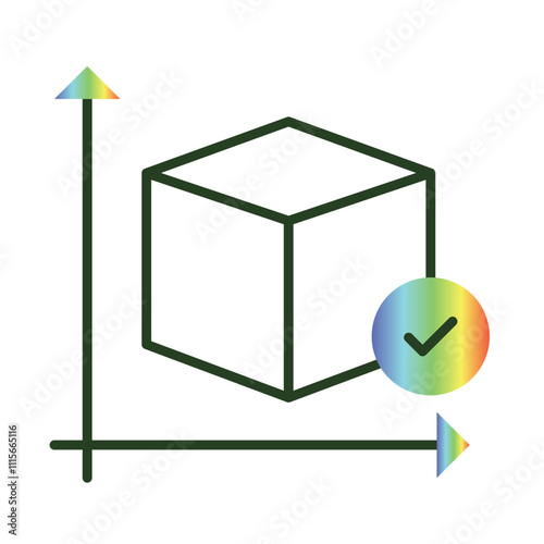 Economy Size – Box with Checkmark Representing Large Quantity and Value