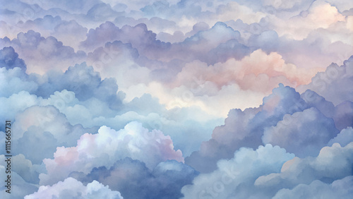 The sky is filled with clouds, creating a sense of calm and serenity