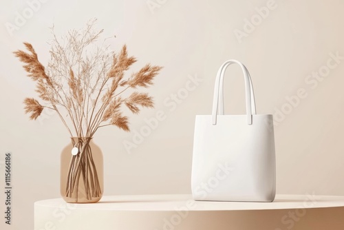 Textile tote bag mockup for shopping.