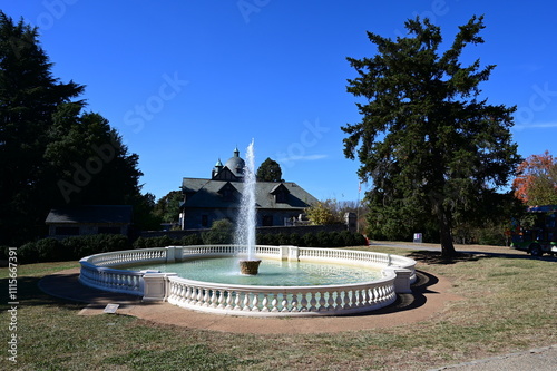 Water fountain at a public park in Richmond, Virginia during Fall/Autumn. photo