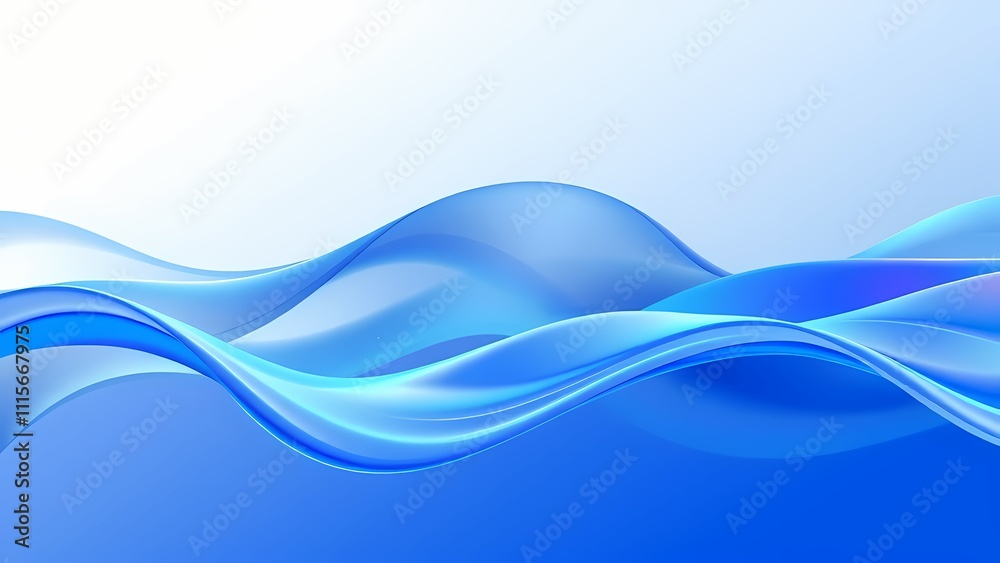 Fototapeta premium Abstract blue wave wallpaper. Creative futuristic lines background. For banner, postcard, book illustration. Created with generative AI tools