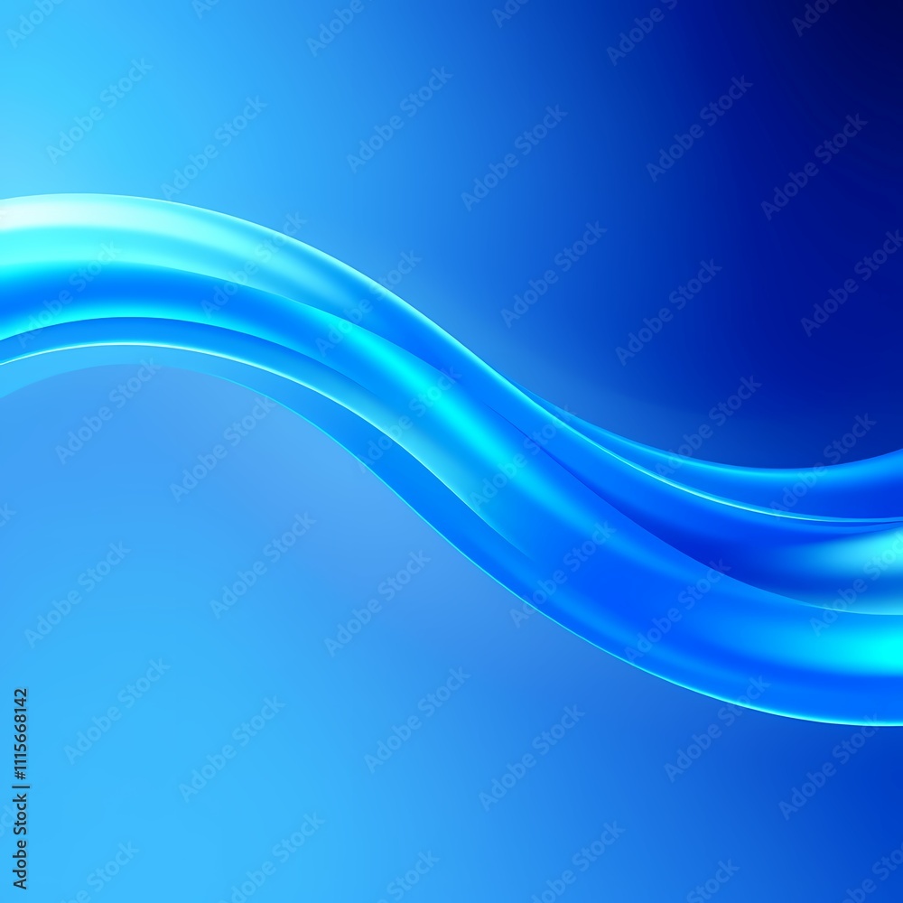 Fototapeta premium 3D Abstract blue wave cover background, generative ai, abstract blue wave background, Generative AI 