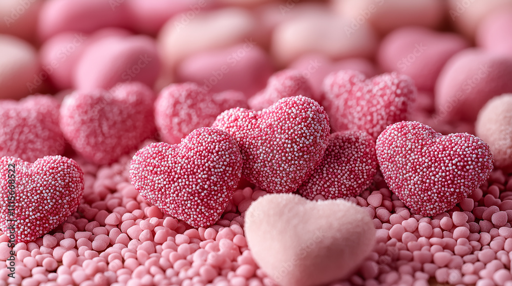 Pastel pink heart shaped candies. Shades of pink. Love, Valentine's Day concept. Pastel pink heart shaped candies. Shades of pink. Love, Valentine's Day concept.