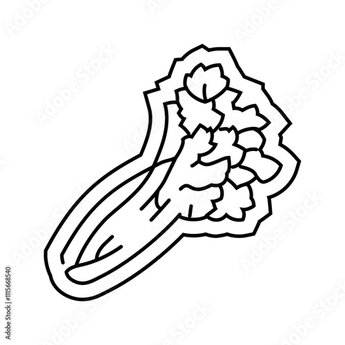 celery allergen free product food line icon vector. celery allergen free product food sign. isolated contour symbol black illustration
