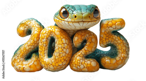 snake symbol of 2025 on transparent background