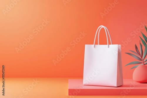 Textile tote bag mockup for shopping.