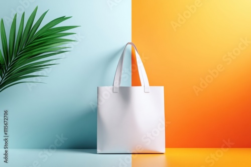 Textile tote bag mockup for shopping.