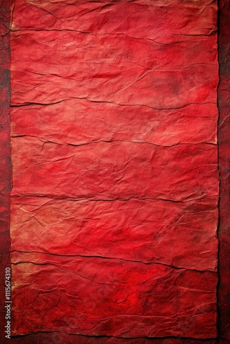 Vibrant Crimson Crumpled Paper Background