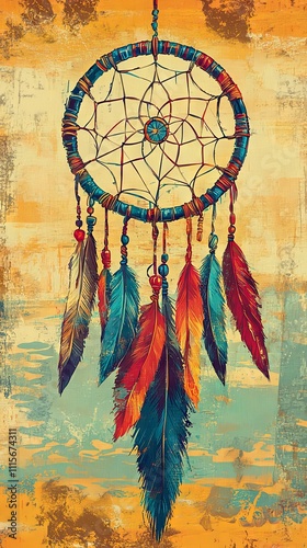 Vibrant Dreamcatcher Art Decor photo