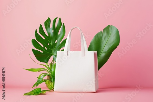 Textile tote bag mockup for shopping.