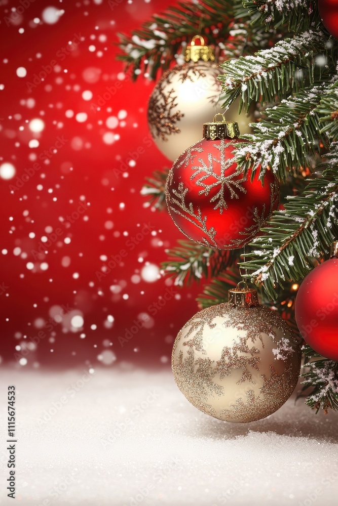 Festive Christmas Tree with Sparkling Ornaments
