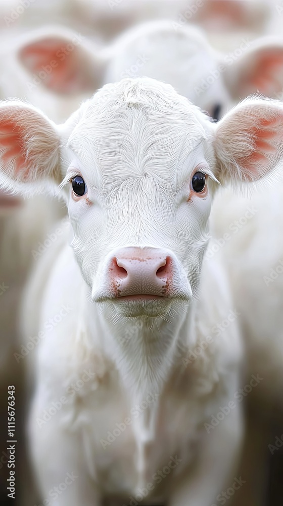 Close-up of a Baby White Calf Close-up of a Baby White Calf