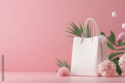 Textile tote bag mockup for shopping.