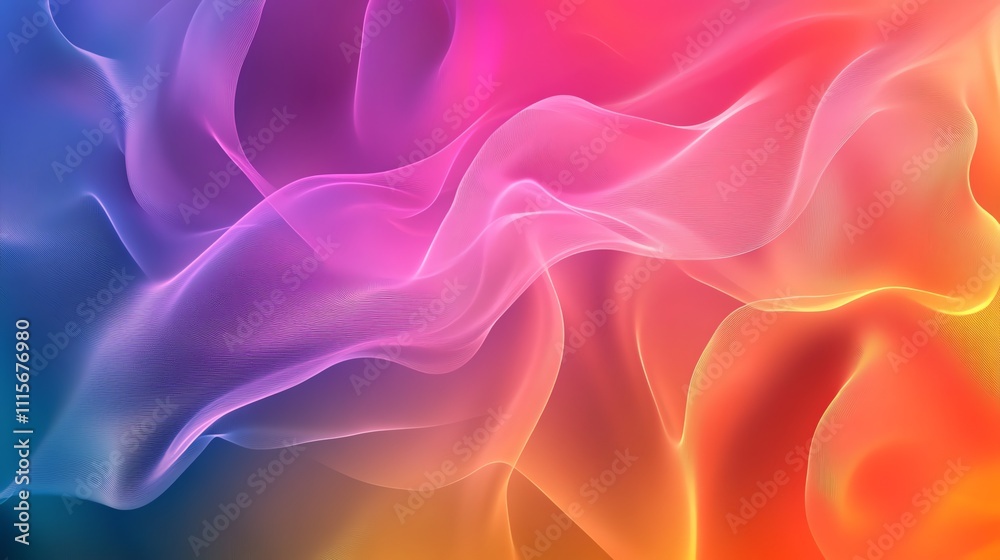 Obraz premium Abstract colorful background with flowing, translucent waves.