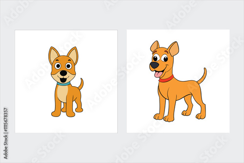  Cute baby dog vector illustration icons