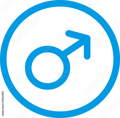 Male Gender Symbol Icon in Blue