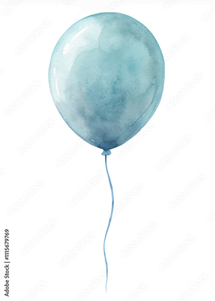 A blue balloon with a string attached to it A blue balloon with a string attached to it