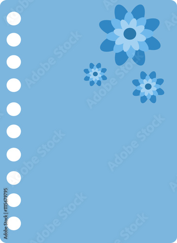 Blue paper diary flower