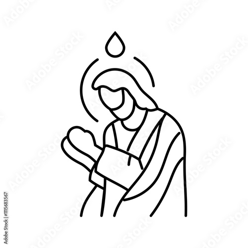 baptism of the lord feast catholic holiday line icon vector. baptism of the lord feast catholic holiday sign. isolated contour symbol black illustration