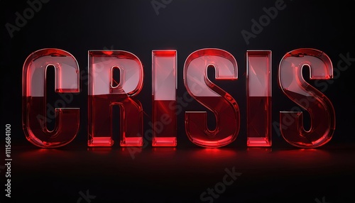 Crisis Representation in Bold Red 3D Typography