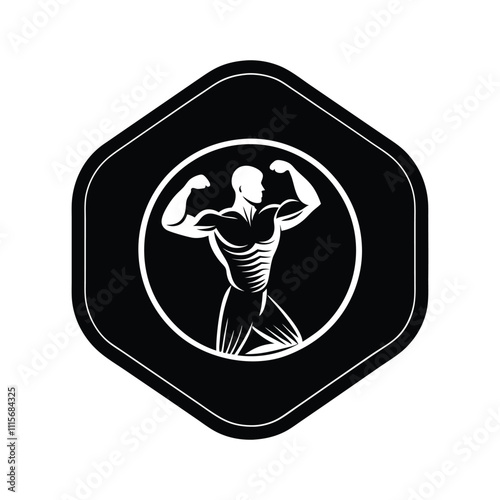 Body builder logo icon vector illustration