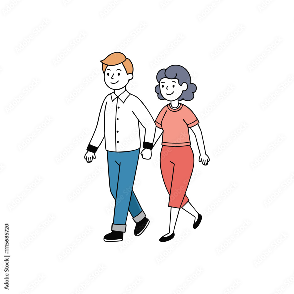 Cartoon man and women vector illustration Cartoon man and women vector illustration