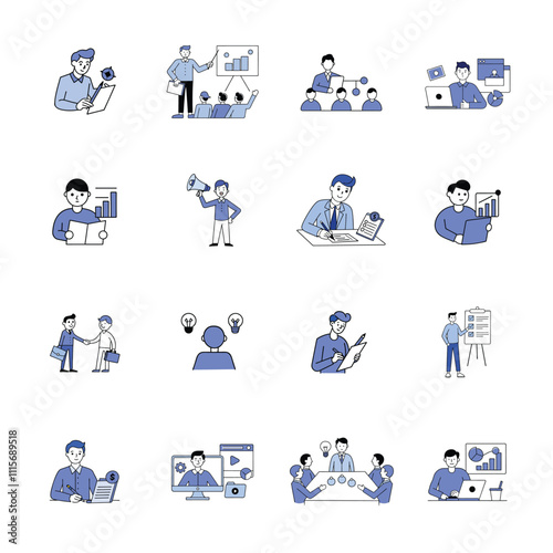 Office activities vector illustration 