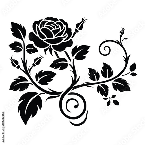 Climbing Rose Silhouette