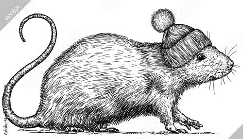 Vintage engraving isolated mouse glasses dressed fashion set illustration mice ink sketch. Rat background rodent silhouette gnawer hamster sunglasses hipster hat art. Hand drawn vector image