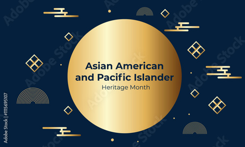 May Asian American and Pacific Islander Heritage Month. Illustration with text, Chinese pattern. Asia Pacific American Heritage Month, Vector